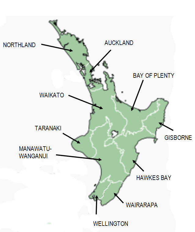 North Island regions