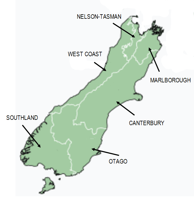Linku2 South Island Regions